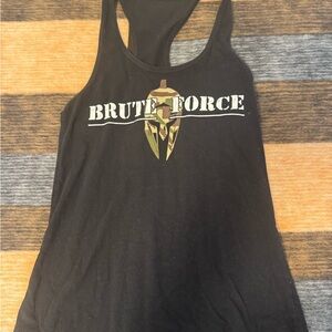 Brute force black gym workout tank sz M EUC